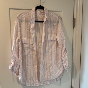 Babaton Red and White Striped Shirt